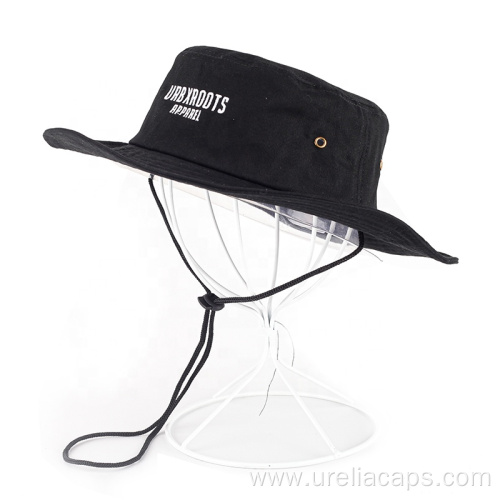 Cotton wide brim bucket hat